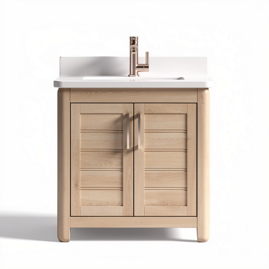 Mobiletto bagno in legno con lavabo bianco 60 x 50 x 85cm