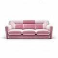 Divano rosa in tessuto con rivestimento morbido e dimensioni 200 x 90 x 85cm