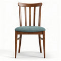 Sedia in legno marrone con imbottitura in tessuto verde dimensioni 40 x 45 x 90cm