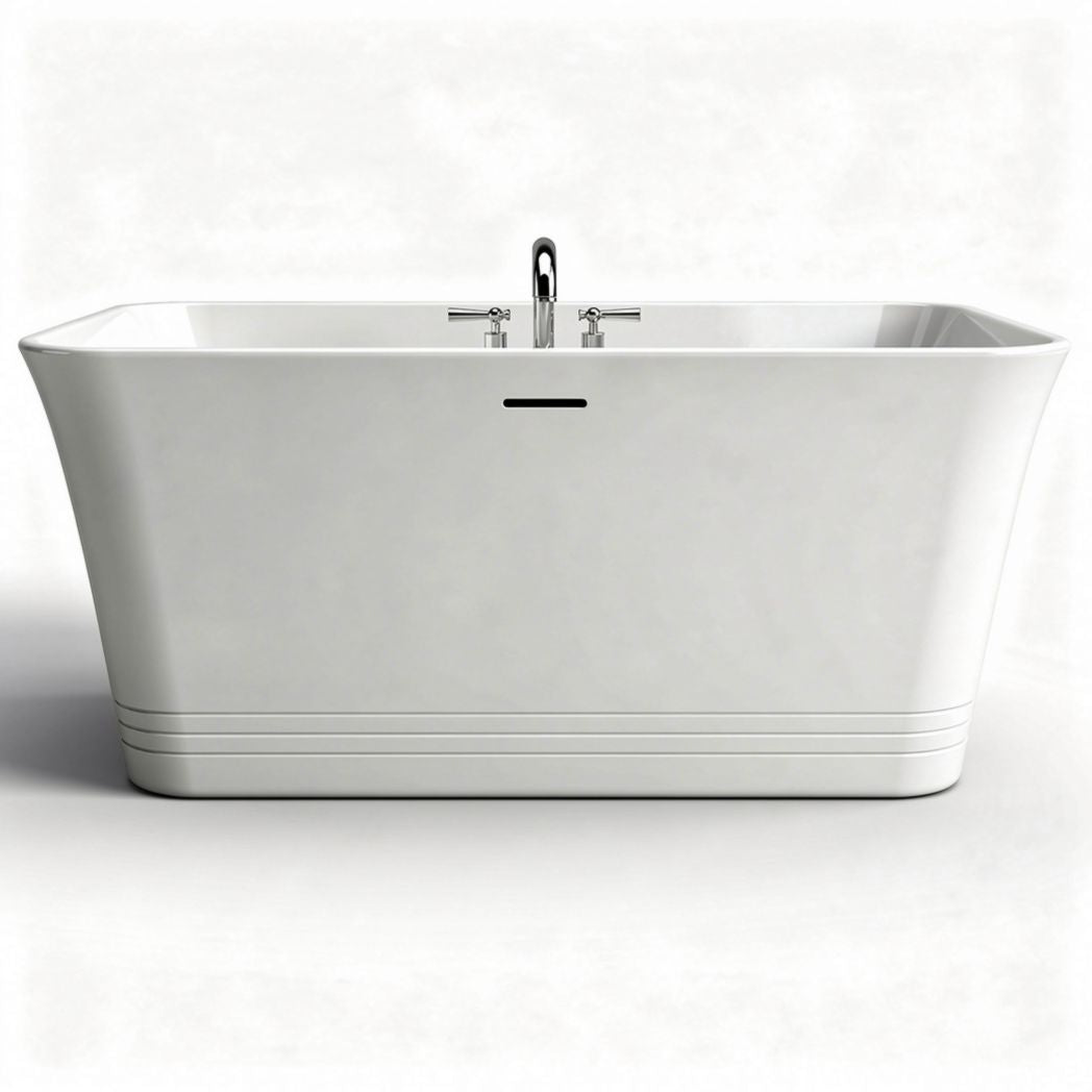 Vasca da bagno in acrilico bianco dimensioni 150 x 70 x 60cm con miscelatore integrato