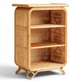 Mobiletto in rattan naturale con tre ripiani dimensioni 50 x 35 x 80cm
