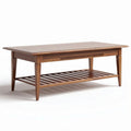 Tavolino da caffè in legno massello 120 x 60 x 45cm con ripiano inferiore